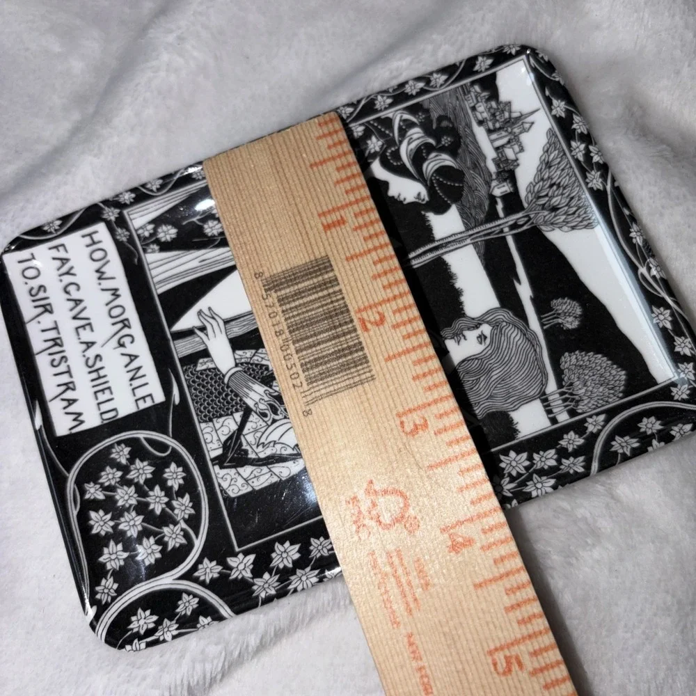 Vintage 70s Aubrey Beardsley Trinket Tray Illustrative  Melamine Mebel Italy EUC